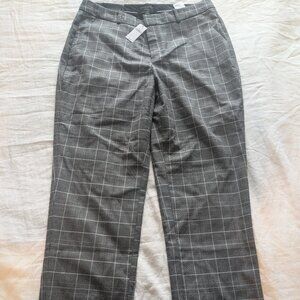 NWT Banana Republic Gray Plaid Ryan Trouser • Curvy Fit • Size 6